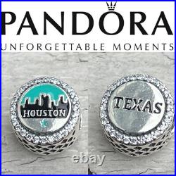 Rare Pandora Houston Texas Exclusive Round Moments Charm