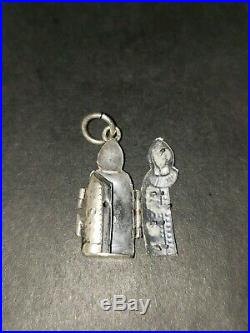 Rare Repousse Antique Silver IRON MAIDEN Charm Opens