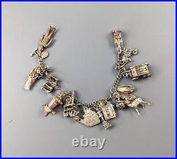 Rare Sterling Silver Charms Bracelet With Holy Bible