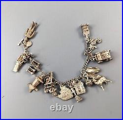 Rare Sterling Silver Charms Bracelet With Holy Bible