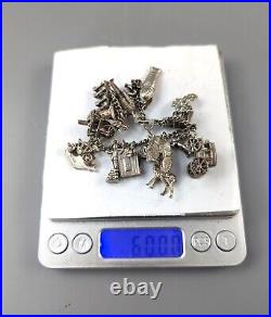 Rare Sterling Silver Charms Bracelet With Holy Bible