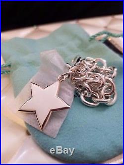 Rare Tiffany & Co. Steling Silver Large Star Charm Bracelet 7