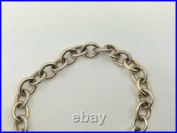 Retired James Avery 14K Yellow Gold & Sterling Silver Link Charm Bracelet 6 3/4