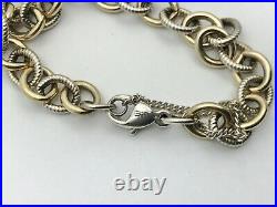 Retired James Avery 14K Yellow Gold & Sterling Silver Link Charm Bracelet 6 3/4