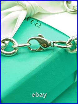 Return To Tiffany & Co Silver Heart Padlock Charm & Heart Charm Bracelet 7.5 Return To Tiffany & Co Silver Heart Padlock Charm & Heart Charm Bracelet 7.5