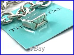 Return To Tiffany & Co. Silver Heart Shopping Bag Charms 7.5 in Bracelet 18816D