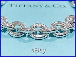 Return To Tiffany & Co Solid Silver Chunky Charm Bracelet 19cm UK Assay Hallmark