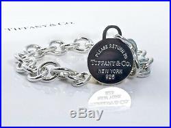 Return To Tiffany & Co Sterling Silver Round Tag Charm Bracelet 7.75 /29g 1906F