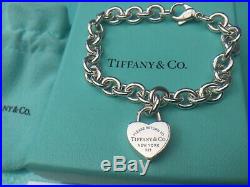 Return To Tiffany Heart Spring Padlock Charm 19cm Bracelet Sterling Silver
