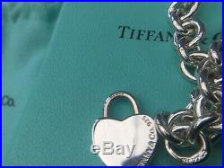 Return To Tiffany Heart Spring Padlock Charm 19cm Bracelet Sterling Silver