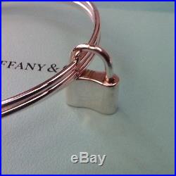 Return to Tiffany 1837 Padlock Charm Triple Bangle Sterling Silver 20cm Genuine