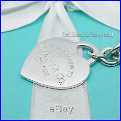Return to Tiffany & Co. Extra Large XL Heart Tag Charm Bracelet 925 Silver RARE