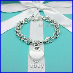 Return to Tiffany & Co. Heart Tag Bracelet Charm 925 Sterling Silver Authentic