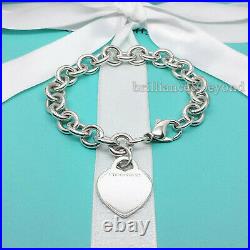 Return to Tiffany & Co. Heart Tag Bracelet Charm 925 Sterling Silver Authentic