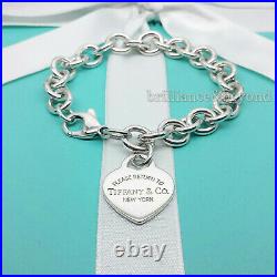 Return to Tiffany & Co. Heart Tag Bracelet Charm 925 Sterling Silver Authentic