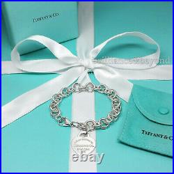 Return to Tiffany & Co. Heart Tag Bracelet Charm 925 Sterling Silver NEW VERSION