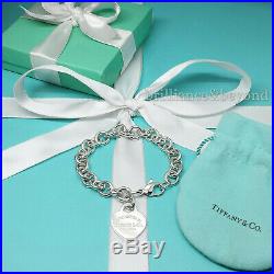 Return to Tiffany & Co. Heart Tag Bracelet Charm Chain 925 Silver Authentic