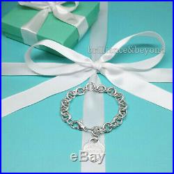 Return to Tiffany & Co Heart Tag Bracelet Charm Chain 925 Silver Authentic 7.75