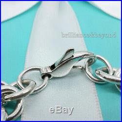 Return to Tiffany & Co Heart Tag Bracelet Charm Chain 925 Silver Authentic 7.75