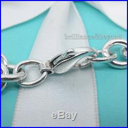 Return to Tiffany & Co. Heart Tag Bracelet Charm Chain 925 Silver Large 8.25