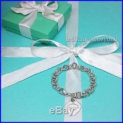 Return to Tiffany & Co Heart Tag Charm Chain Bracelet 925 Sterling Silver