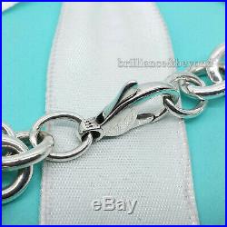 Return to Tiffany & Co. Heart Tag Charm Chain Bracelet 925 Sterling Silver 8.5