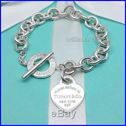 Return to Tiffany & Co Heart Tag Toggle Charm Bracelet 925 Silver NEW VERSION