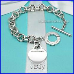 Return to Tiffany & Co. Heart Tag Toggle Charm Bracelet Silver NEW VERSION 7.5