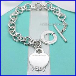 Return to Tiffany & Co. Heart Tag Toggle Clasp Charm Bracelet Silver NEW VERSION