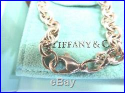 Return to Tiffany & Co Oval Tag Charm Chain Bracelet Sterling Silver Authentic