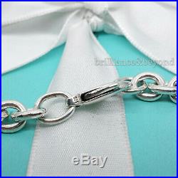 Return to Tiffany & Co. Oval Tag Charm Chain Bracelet Sterling Silver Pouch