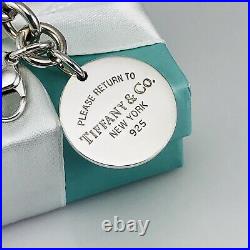 Return to Tiffany & Co. Round Tag Bracelet Charm 925 Silver Authentic