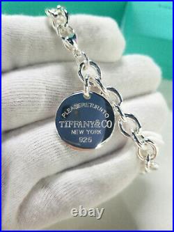 Return to Tiffany & Co. Round Tag Bracelet Charm 925 Sterling Silver