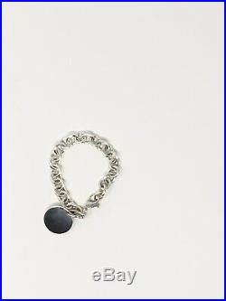 Return to Tiffany & Co. Round Tag Bracelet Charm 925 Sterling Silver 7