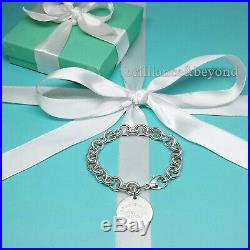 Return to Tiffany & Co. Round Tag Bracelet Charm 925 Sterling Silver 7.5