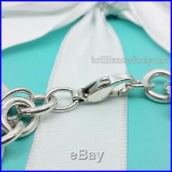 Return to Tiffany & Co. Round Tag Bracelet Charm 925 Sterling Silver 8.25 XL
