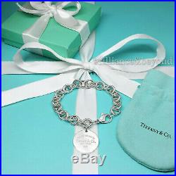 Return to Tiffany & Co. Round Tag Bracelet Charm 925 Sterling Silver Authentic