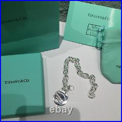 Return to Tiffany & Co. Round Tag Charm 925 Sterling Silver 7.75 Bracelet