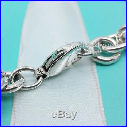Return to Tiffany & Co Round Tag Charm Bracelet 925 Sterling Silver Authentic 8