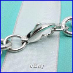 Return to Tiffany & Co. Round Tag Charm Bracelet 925 Sterling Silver with Pouch