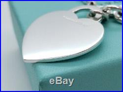Return to Tiffany & Co Silver 925 Extra Large Heart Charm 7.5 Bracelet