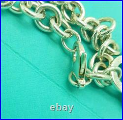 Return to Tiffany & Co. Silver Extra Large XL Heart Tag Charm 7.5 Bracelet