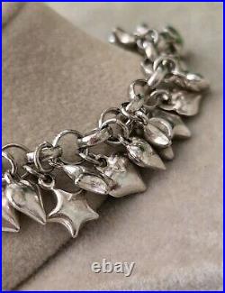 Ross Simons sterling silver Puffy Heart Star Dangle Charm Tennis Bracelet Italy Ross Simons sterling silver Puffy Heart Star Dangle Charm Tennis Bracelet Italy