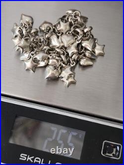 Ross Simons sterling silver Puffy Heart Star Dangle Charm Tennis Bracelet Italy Ross Simons sterling silver Puffy Heart Star Dangle Charm Tennis Bracelet Italy