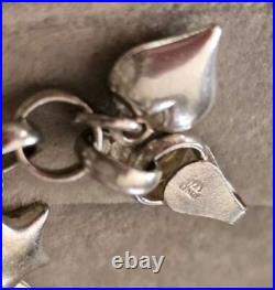 Ross Simons sterling silver Puffy Heart Star Dangle Charm Tennis Bracelet Italy Ross Simons sterling silver Puffy Heart Star Dangle Charm Tennis Bracelet Italy
