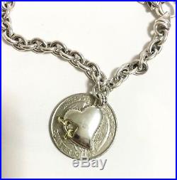 SCOTT KAY 7.5 16g Sterling Silver Heart 14k Gold Rings Charm Bracelet Women NWT