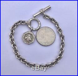 SLANE & SLANE Sterling Silver Bee & Diamond Charm Bracelet, 24.8 g
