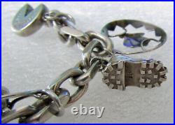 STERLING SILVER CHARM BRACELET Vtg Ireland & Switzerland Charms 20cm Length