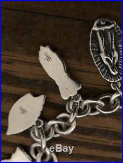 SUPER RARE RETIRED James Avery 7 Milagros Silver Charms And Bracelet