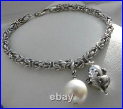 SWEET? DELICIOUS? 41g sterling silver 925 fully HM squirrel pearl charm bracelet